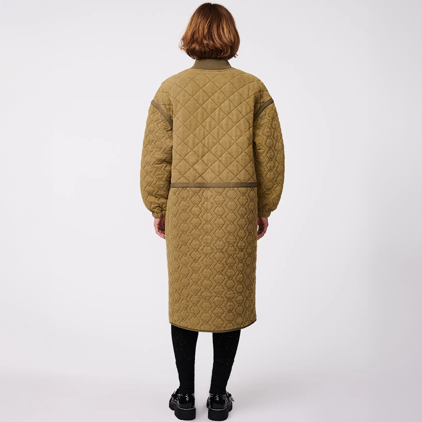 Bernie Quilted Long French Terry Coat - Saltern