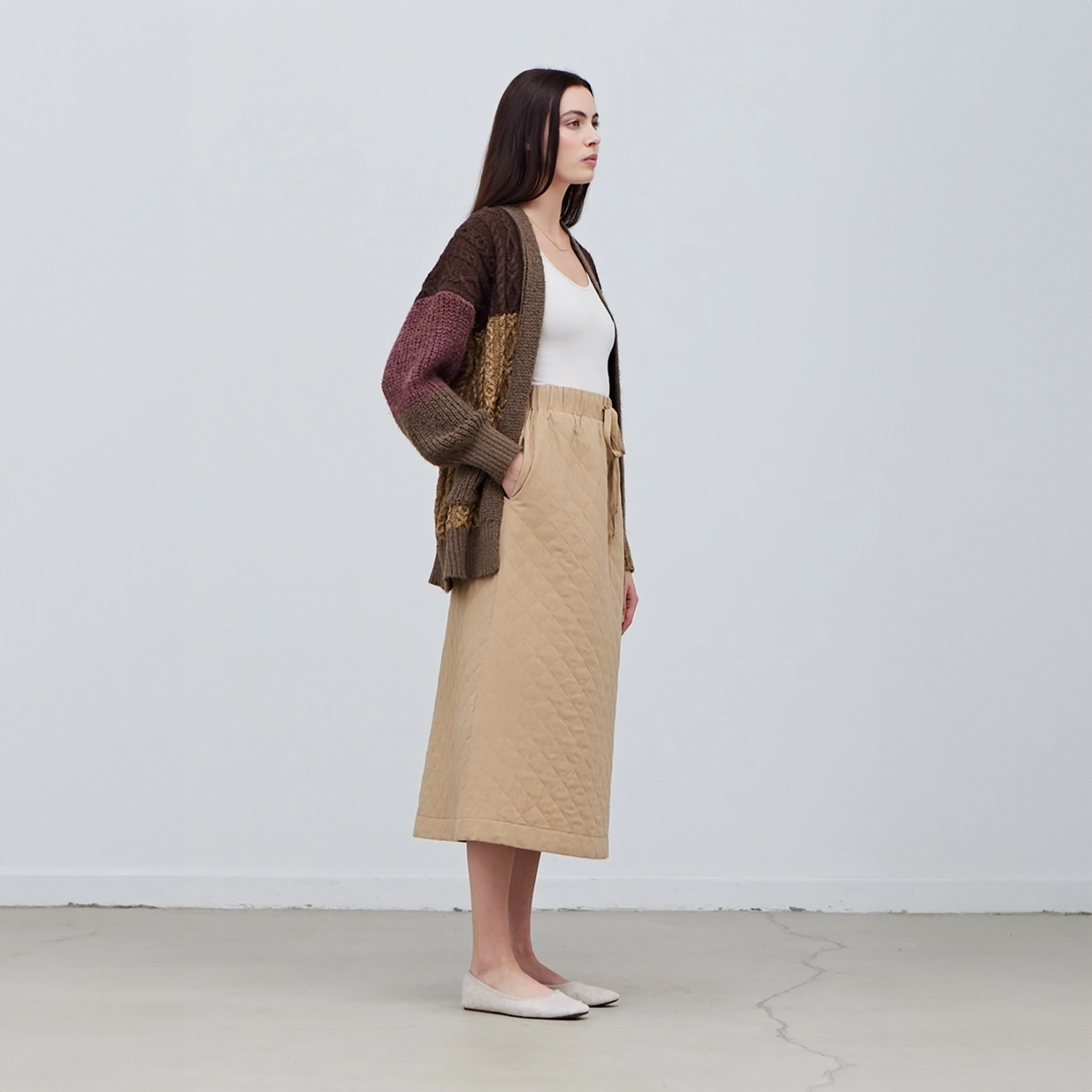 Quilting Midi Skirt