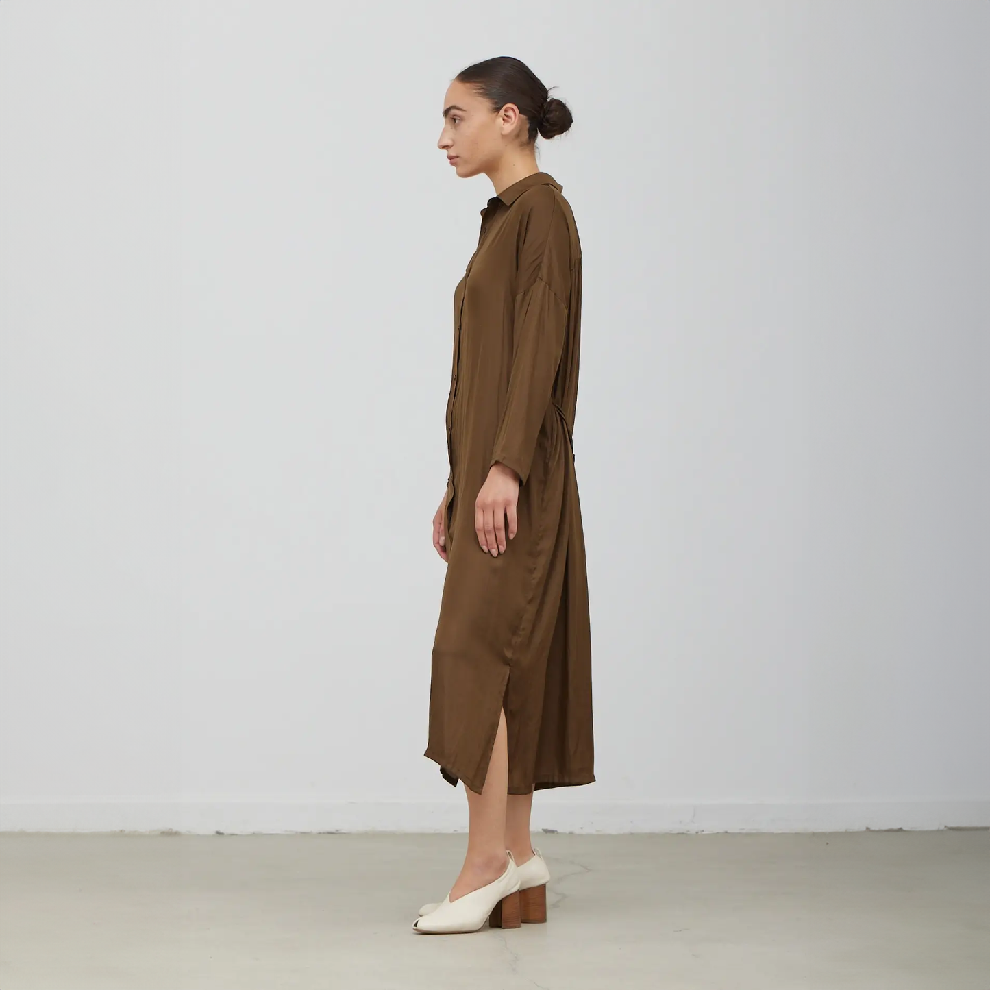 Satin Shirt Dress