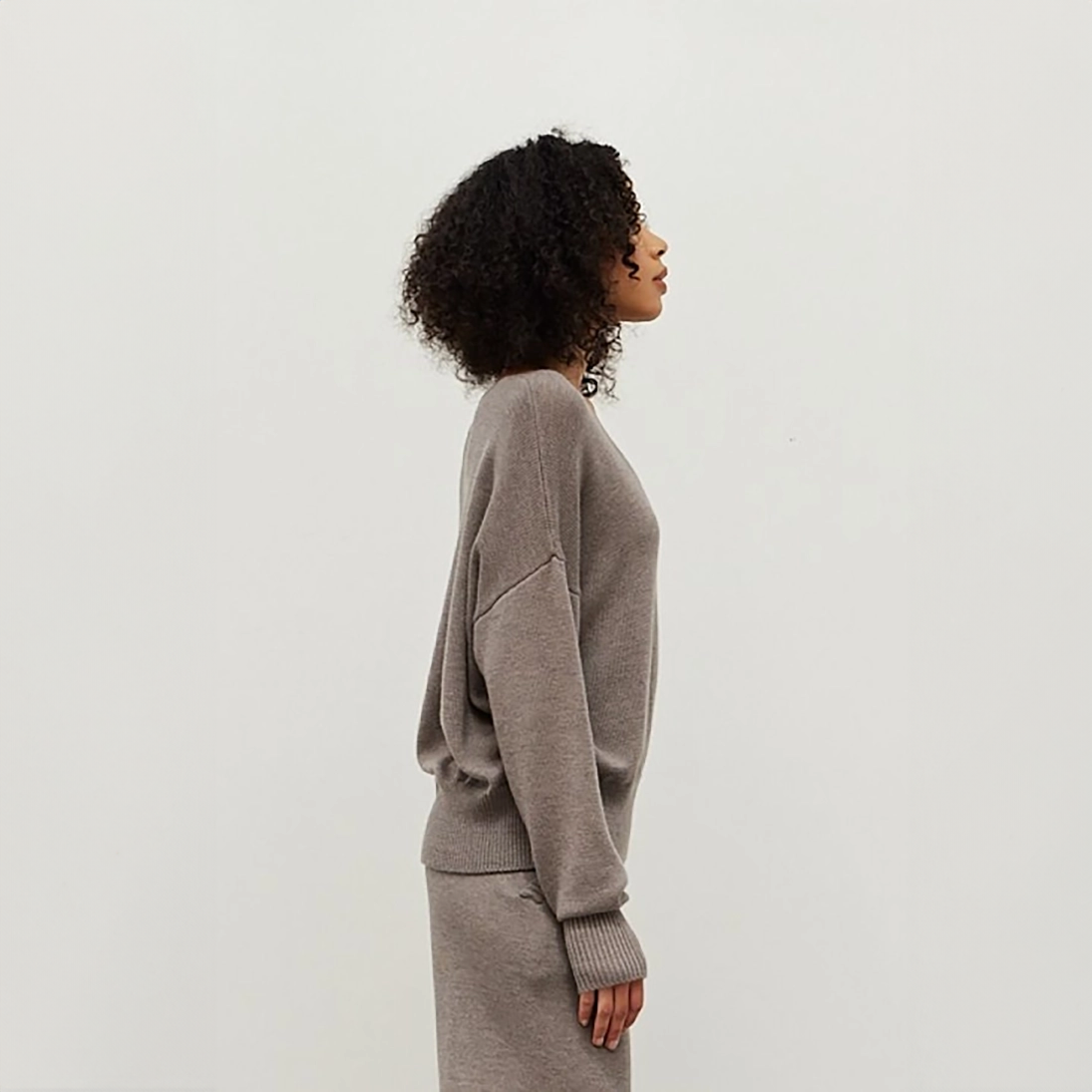 V-neck Sweater + Taper Pant Set
