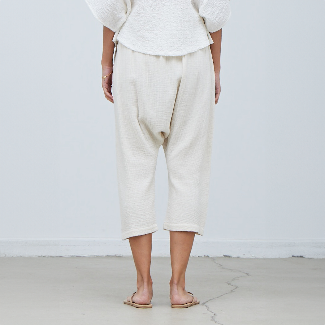Cotton Gauze Baggy Pants - Saltern