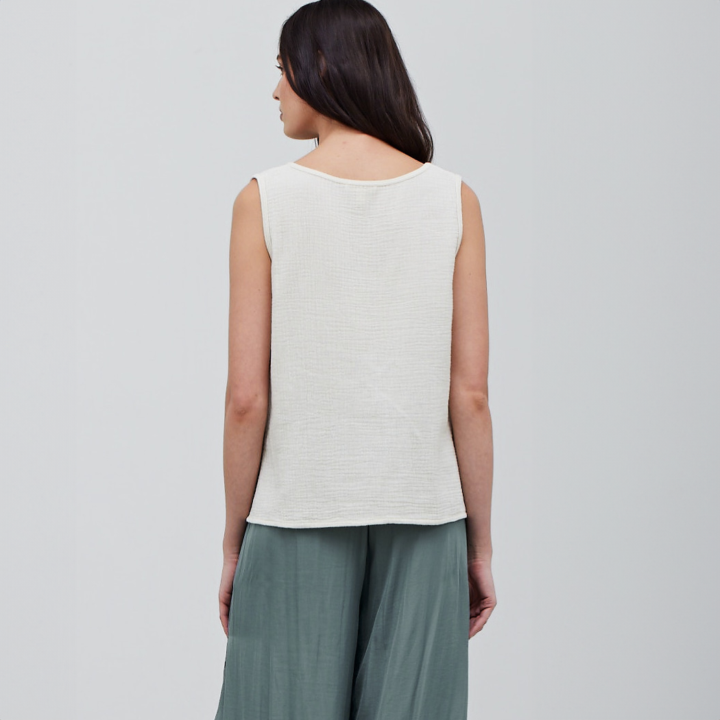 Side Slit Gauze Tank - Saltern