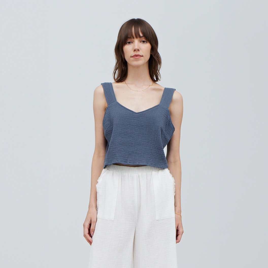 Cotton Double Gauze Tank - Saltern