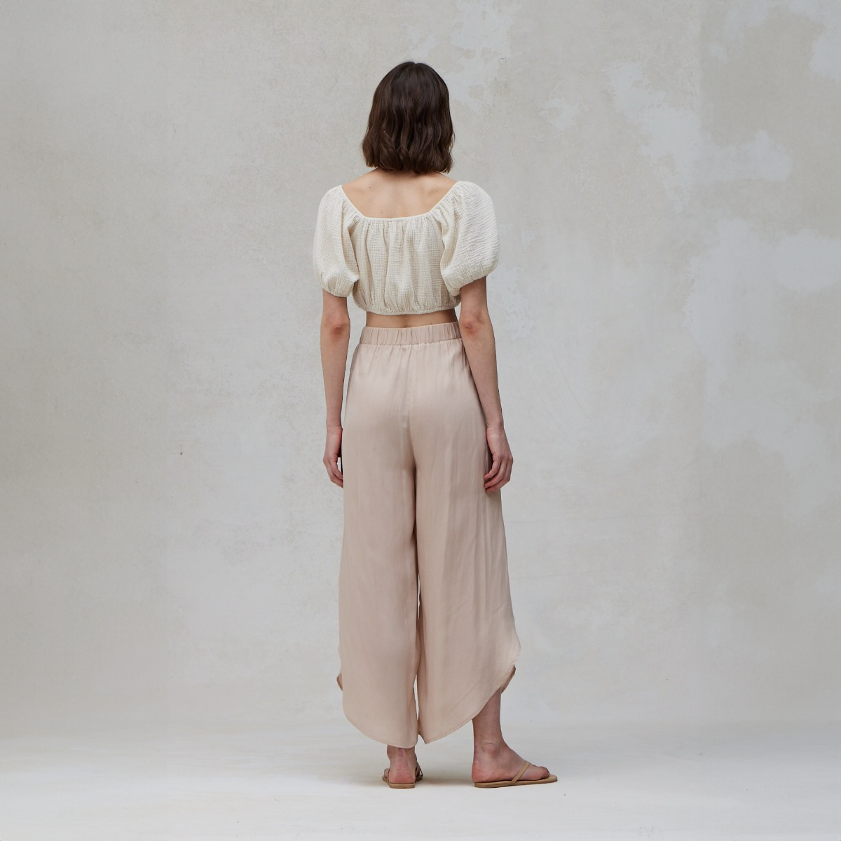 Cotton Gauze Puff Sleeve Blouse