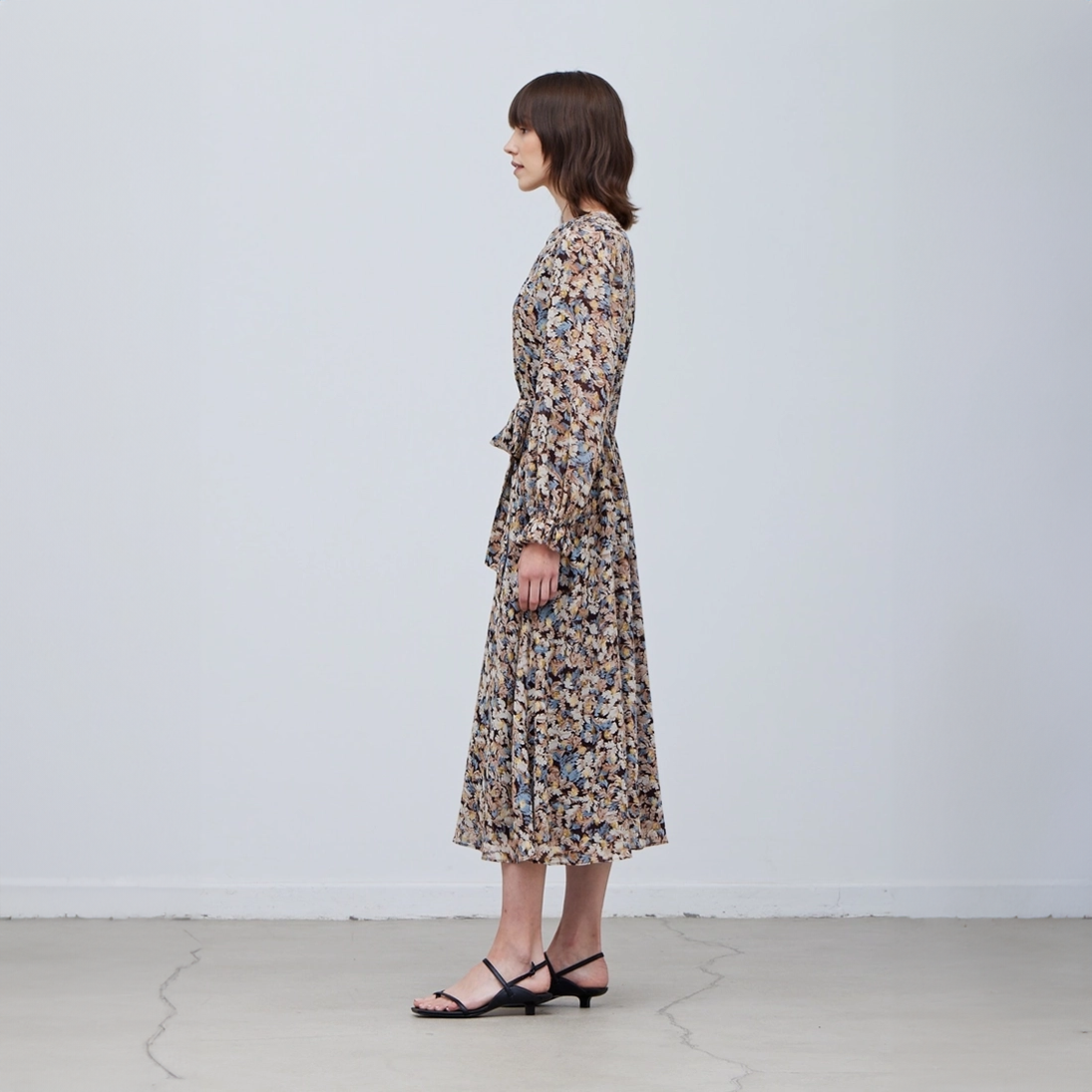Metallic Printed Midi Dress