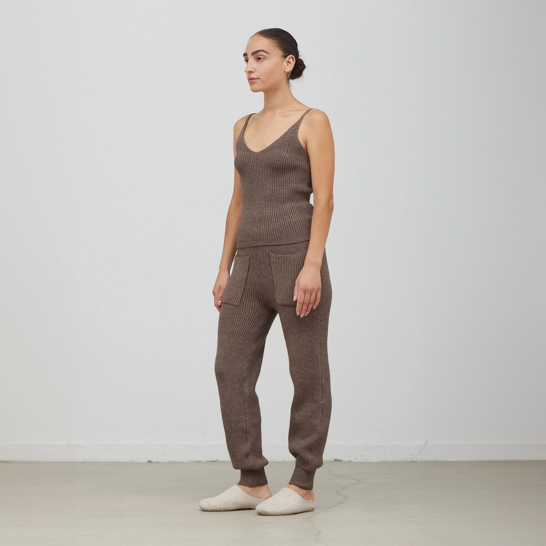 Sweater Cami + Pants Set - Dark Umber