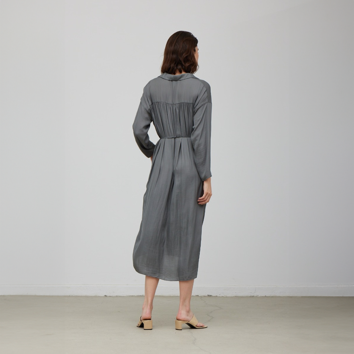 Satin Shirt Dress