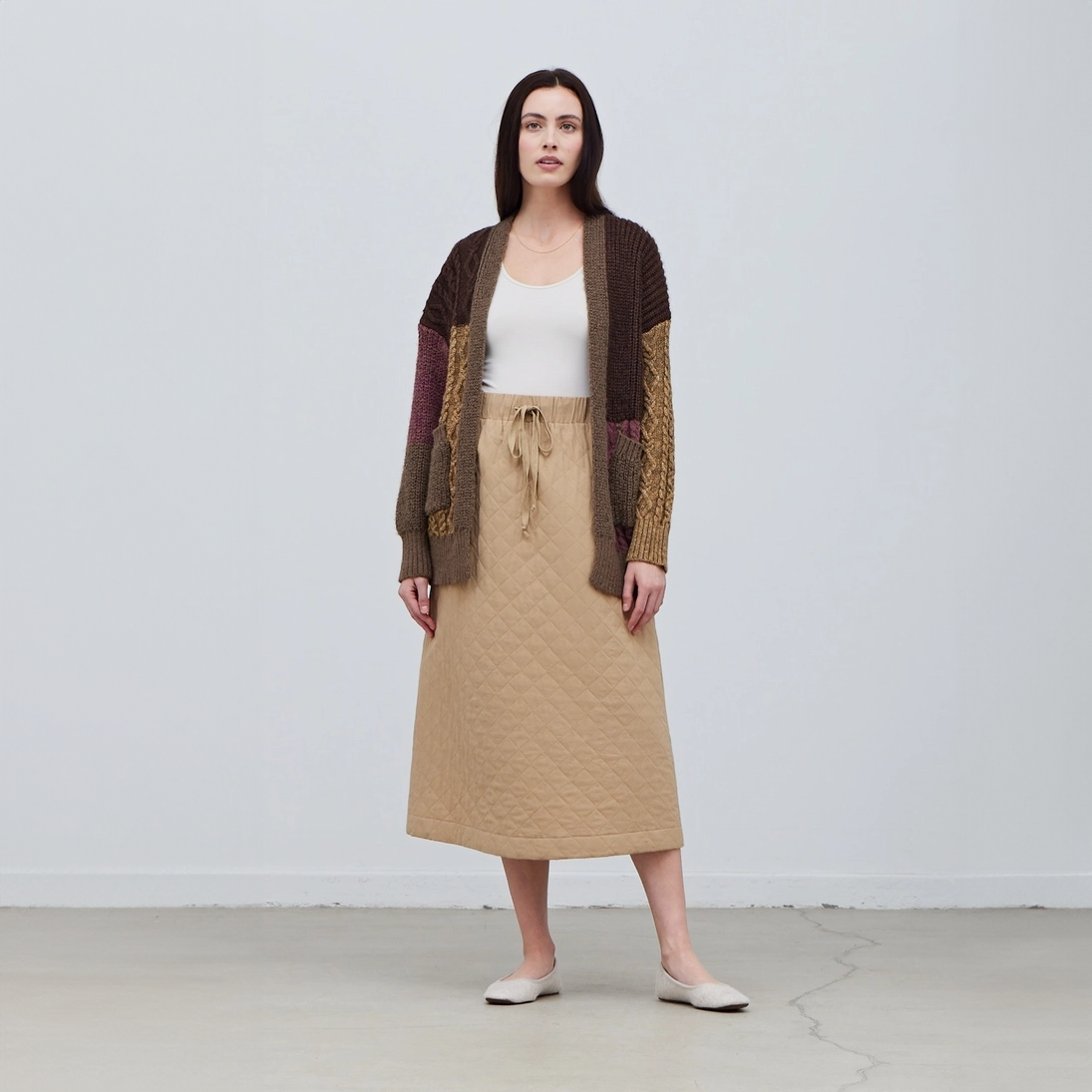 Quilting Midi Skirt