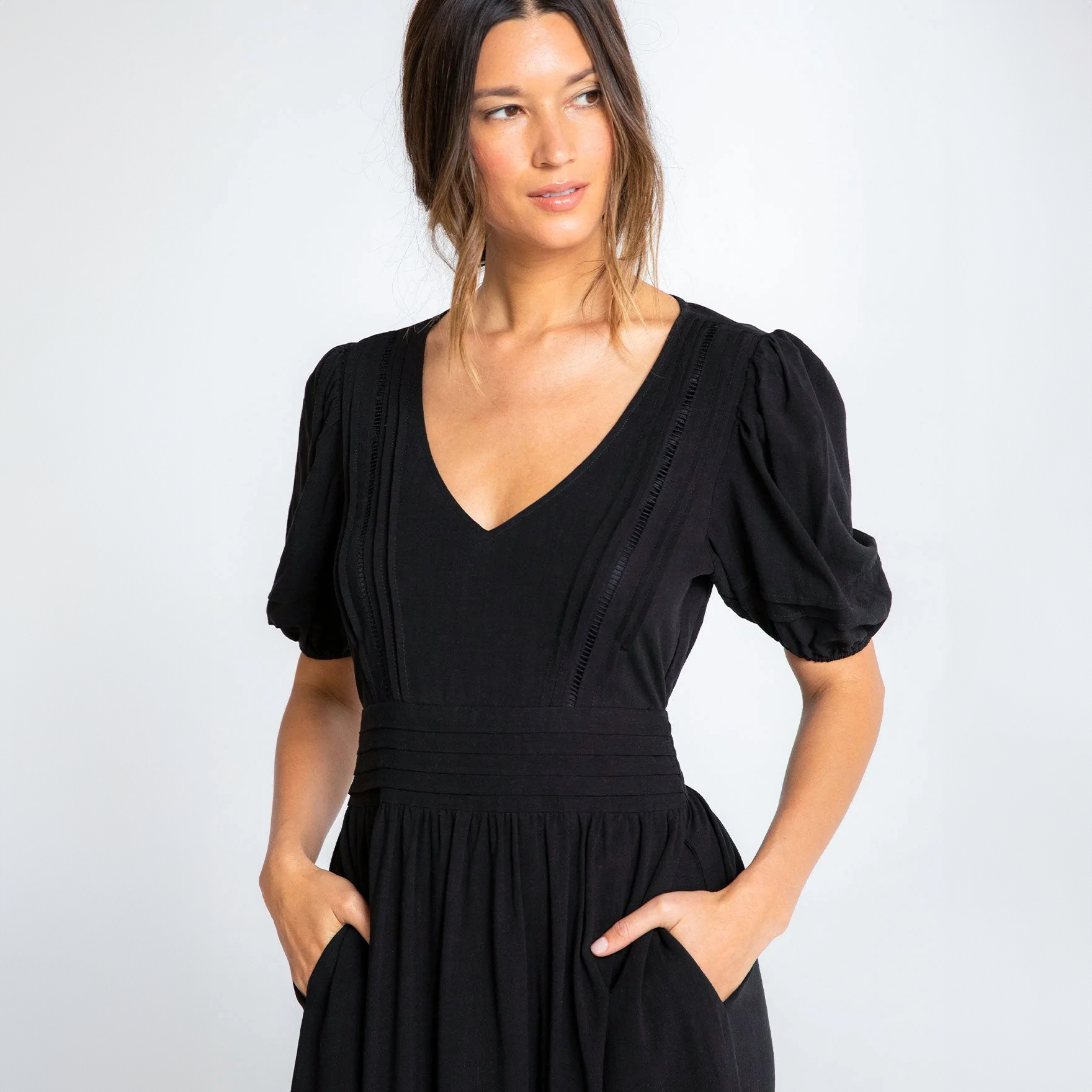 Winslow Puff Sleeve Maxi Dress Black / M Winslow Puff Sleeve Maxi Dress Black / M