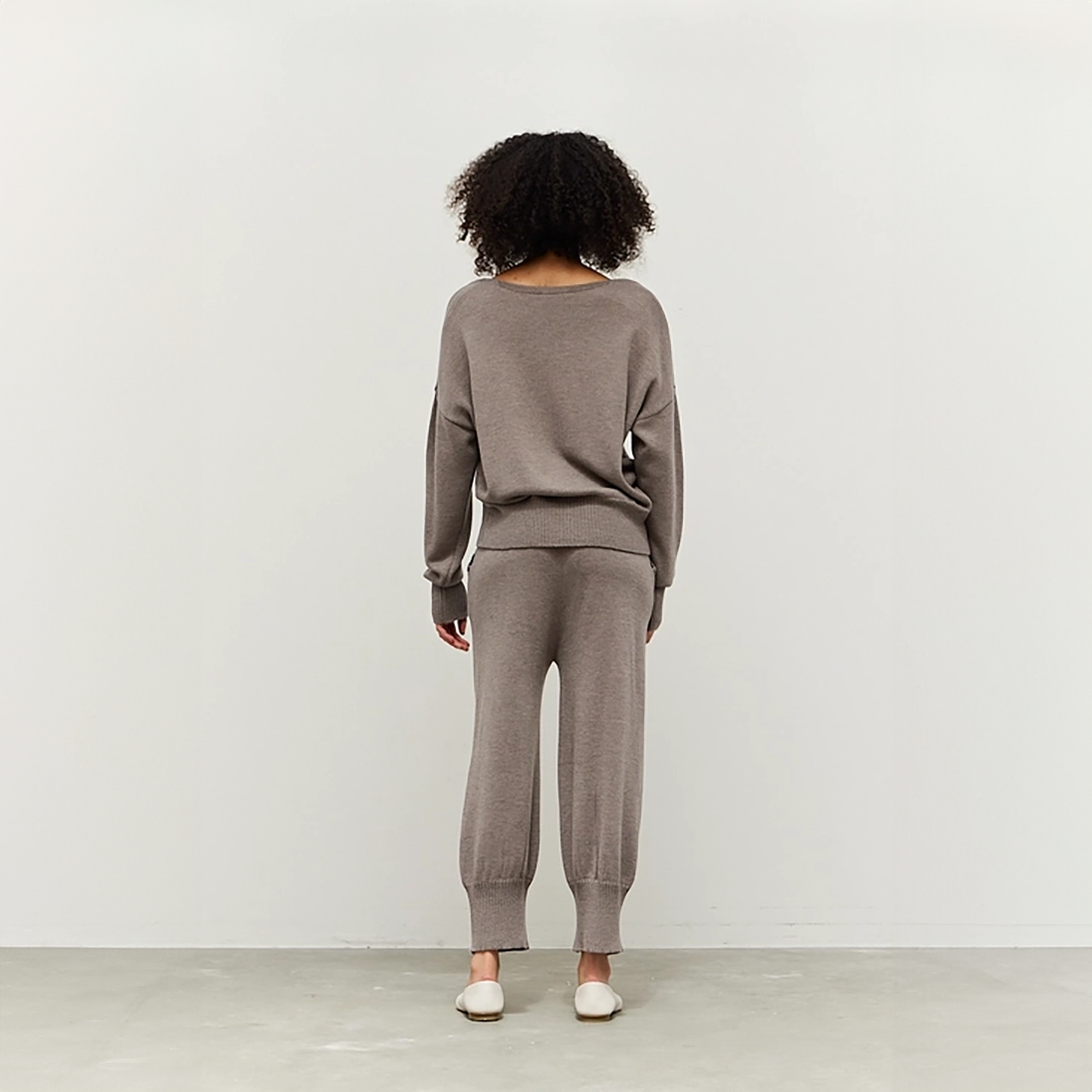 V-neck Sweater + Taper Pant Set