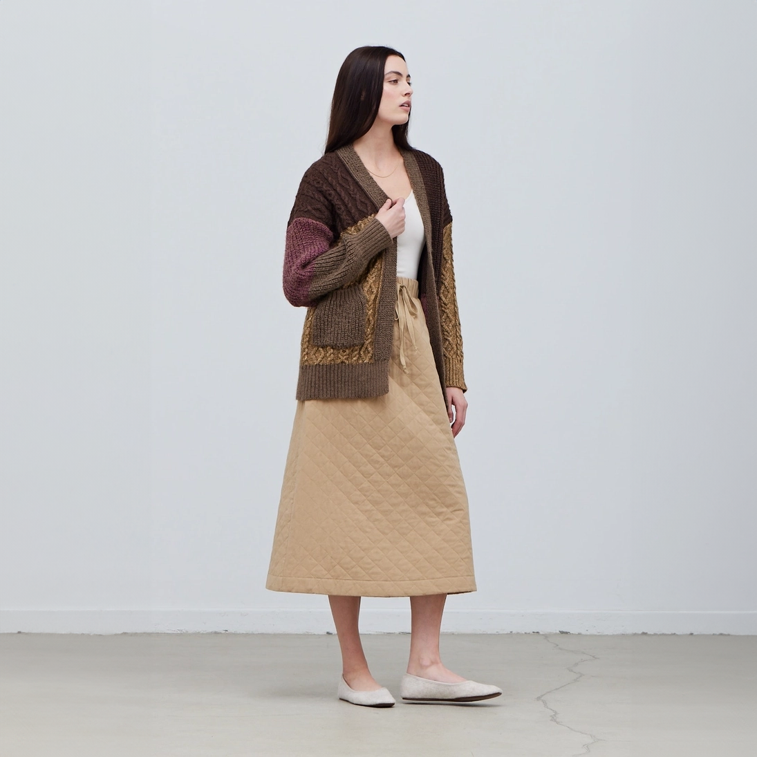 Quilting Midi Skirt