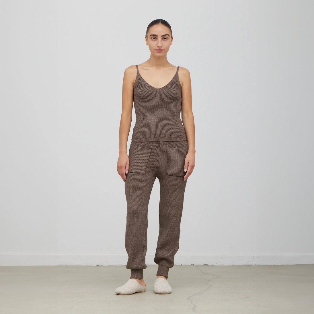 Sweater Cami + Pants Set - Dark Umber