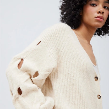 Sleeve Detail Sweater Cardigan