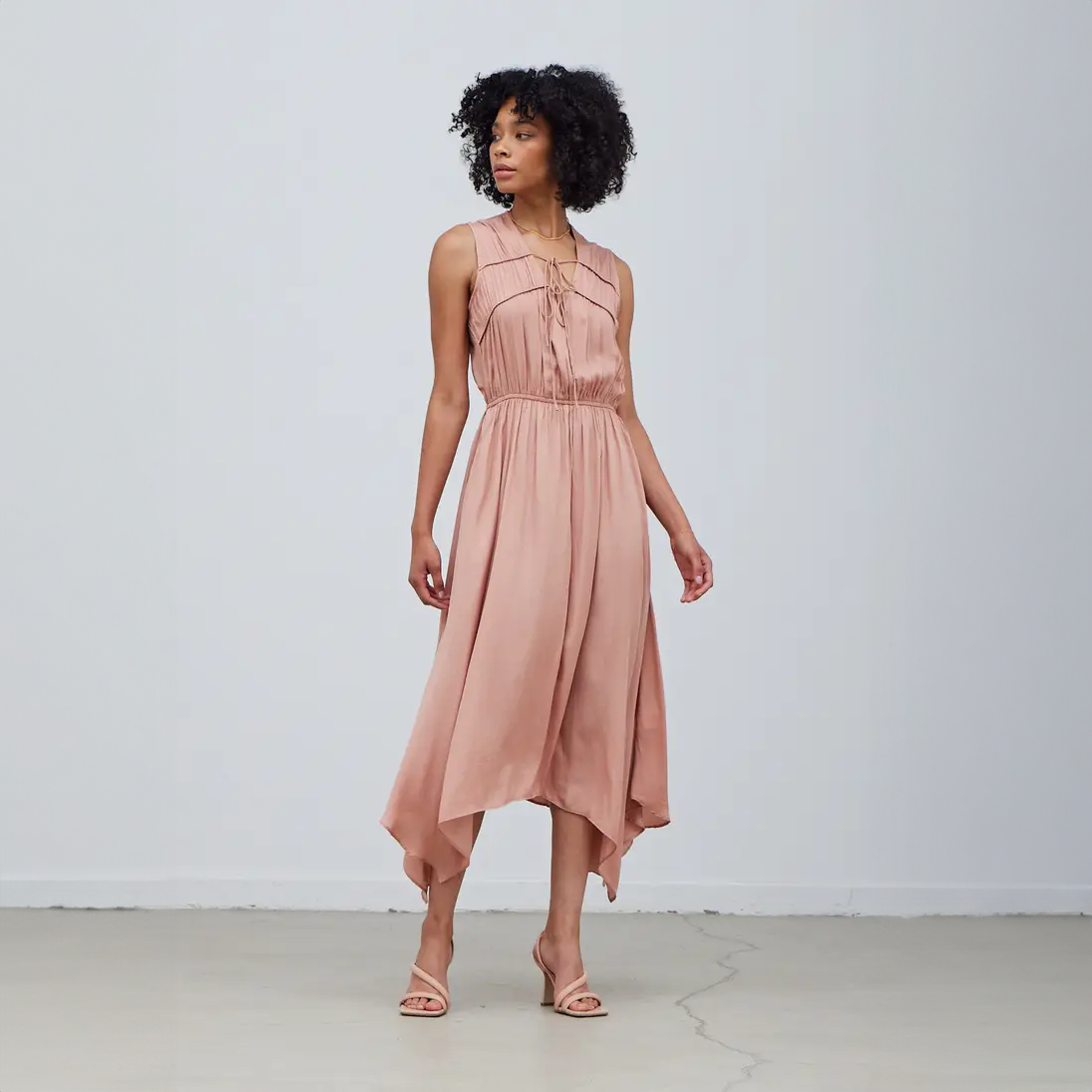 Unbalanced Skirt Midi Dress