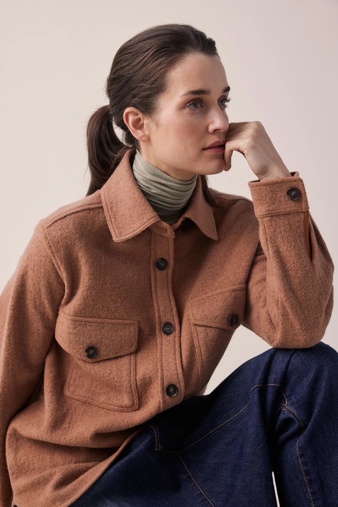 Wool & Cotton Blend Shirt Jacket - Saltern