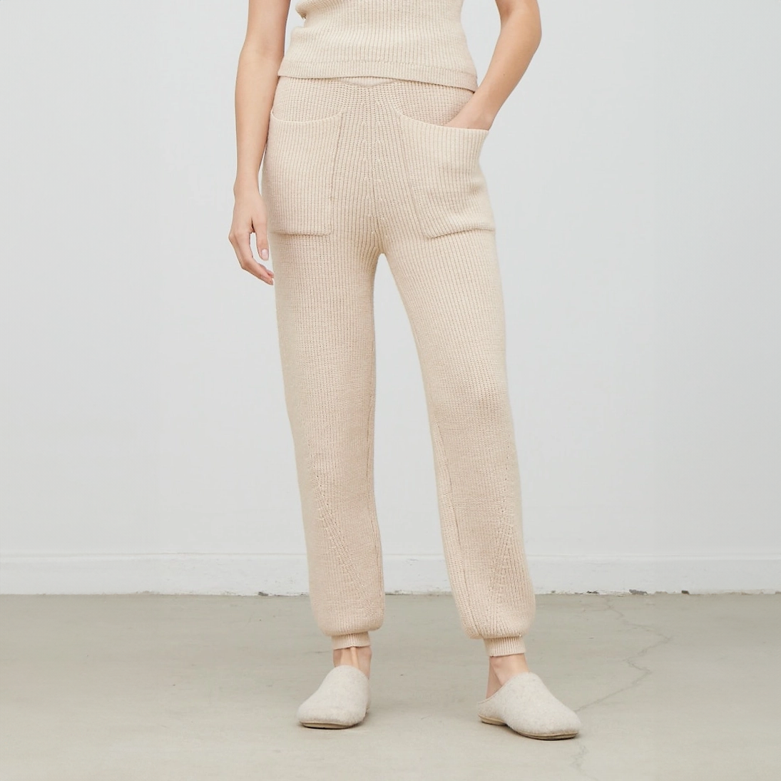 Sweater Cami + Pants Set - Oat