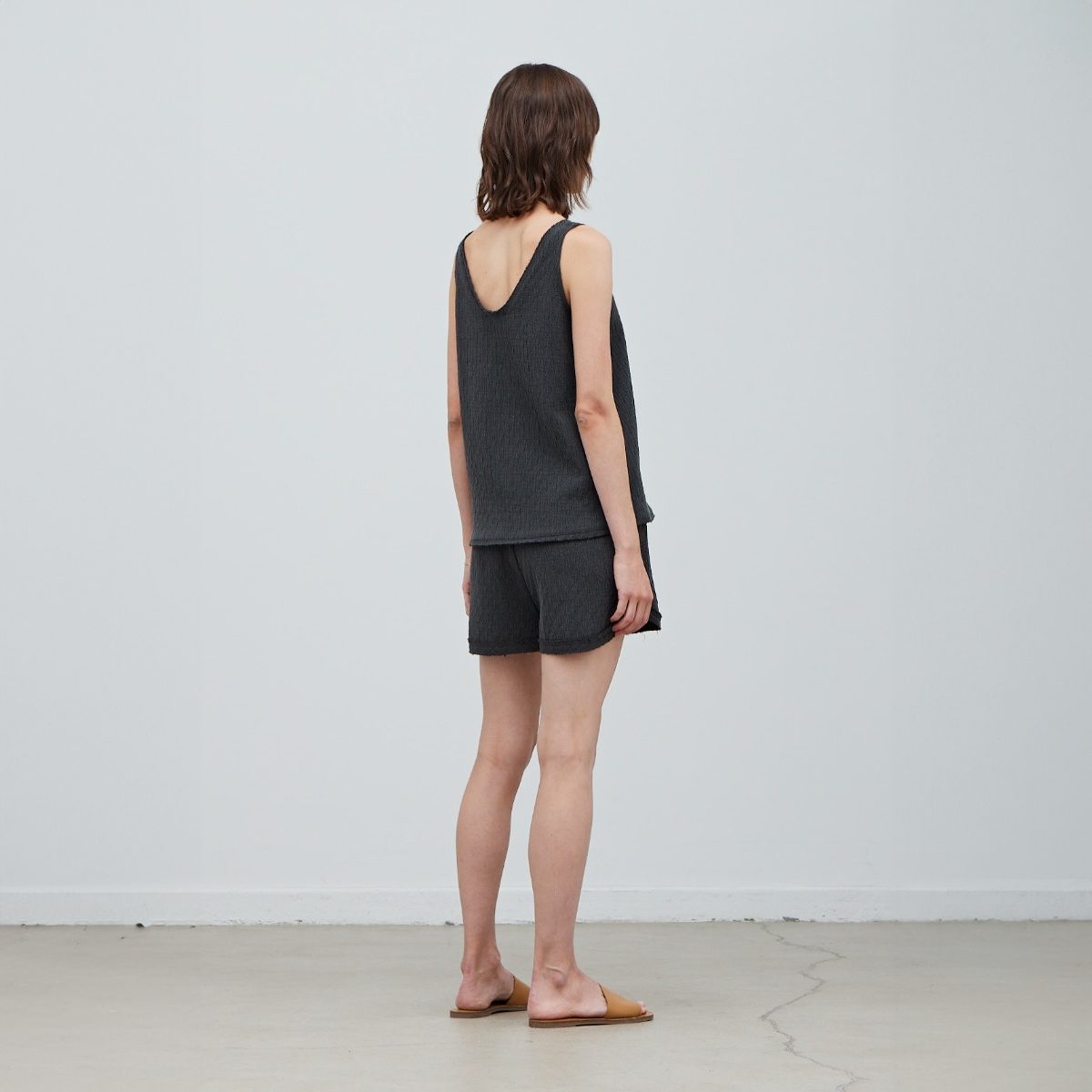 Raw Edge Sleeveless Top + Shorts