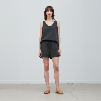 Raw Edge Sleeveless Top + Shorts