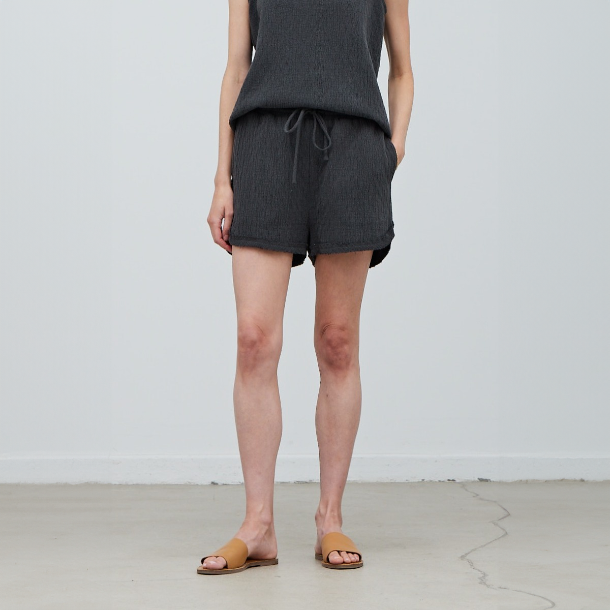 Raw Edge Sleeveless Top + Shorts