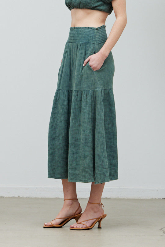 Cotton Gauze Blouse + Skirt Set - Saltern
