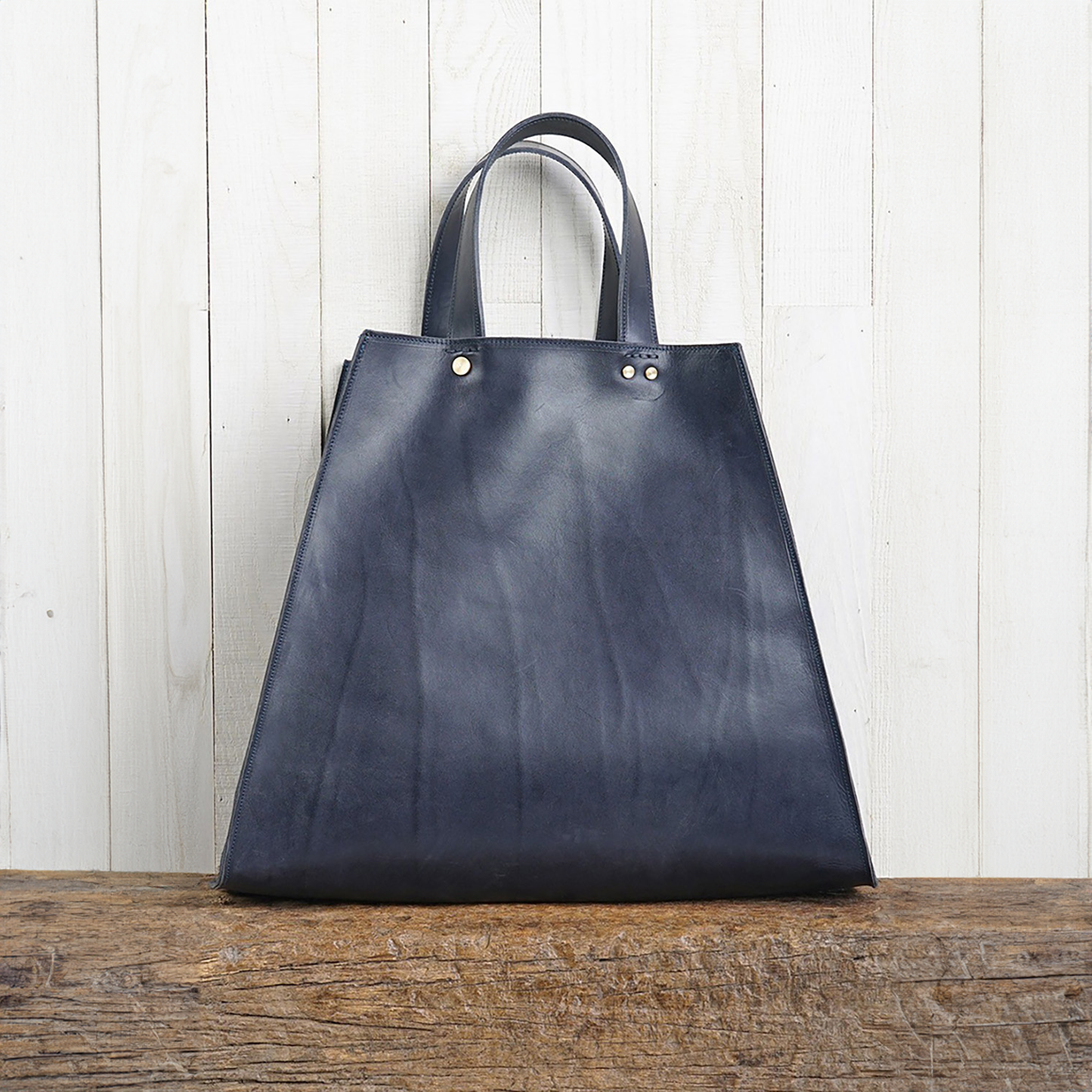 Collapsible Leather Tote