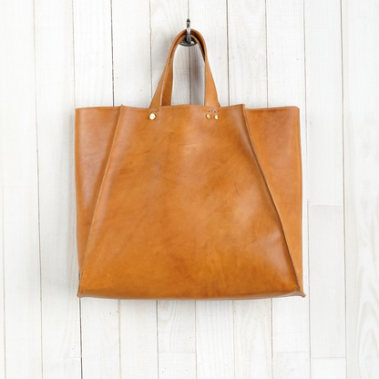 Collapsible Leather Tote