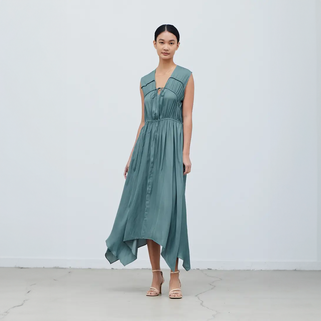 Night Dress With Unbalanced Skirt