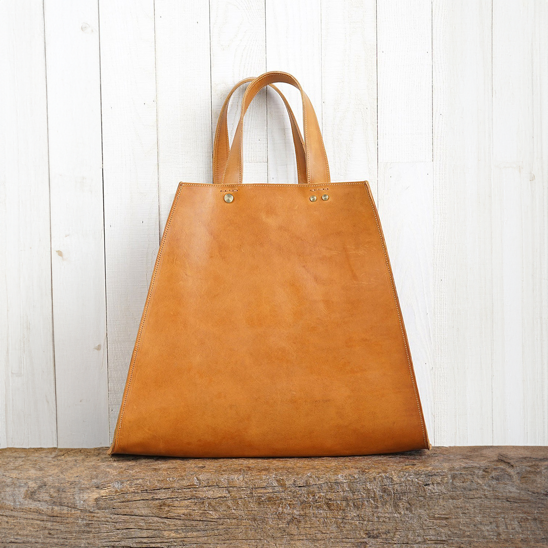 Collapsible Leather Tote