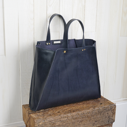 Collapsible Leather Tote