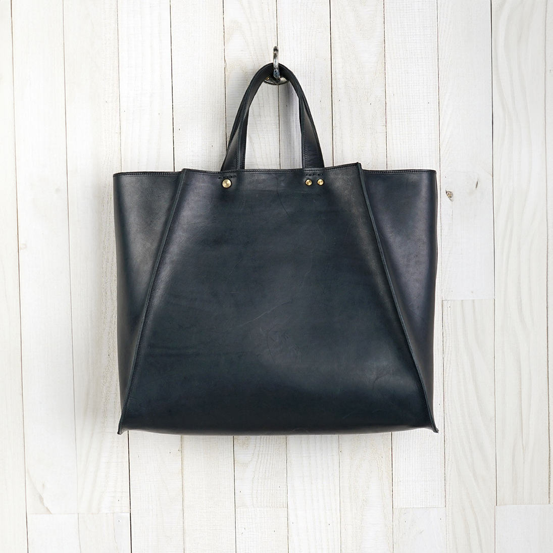 Collapsible Leather Tote