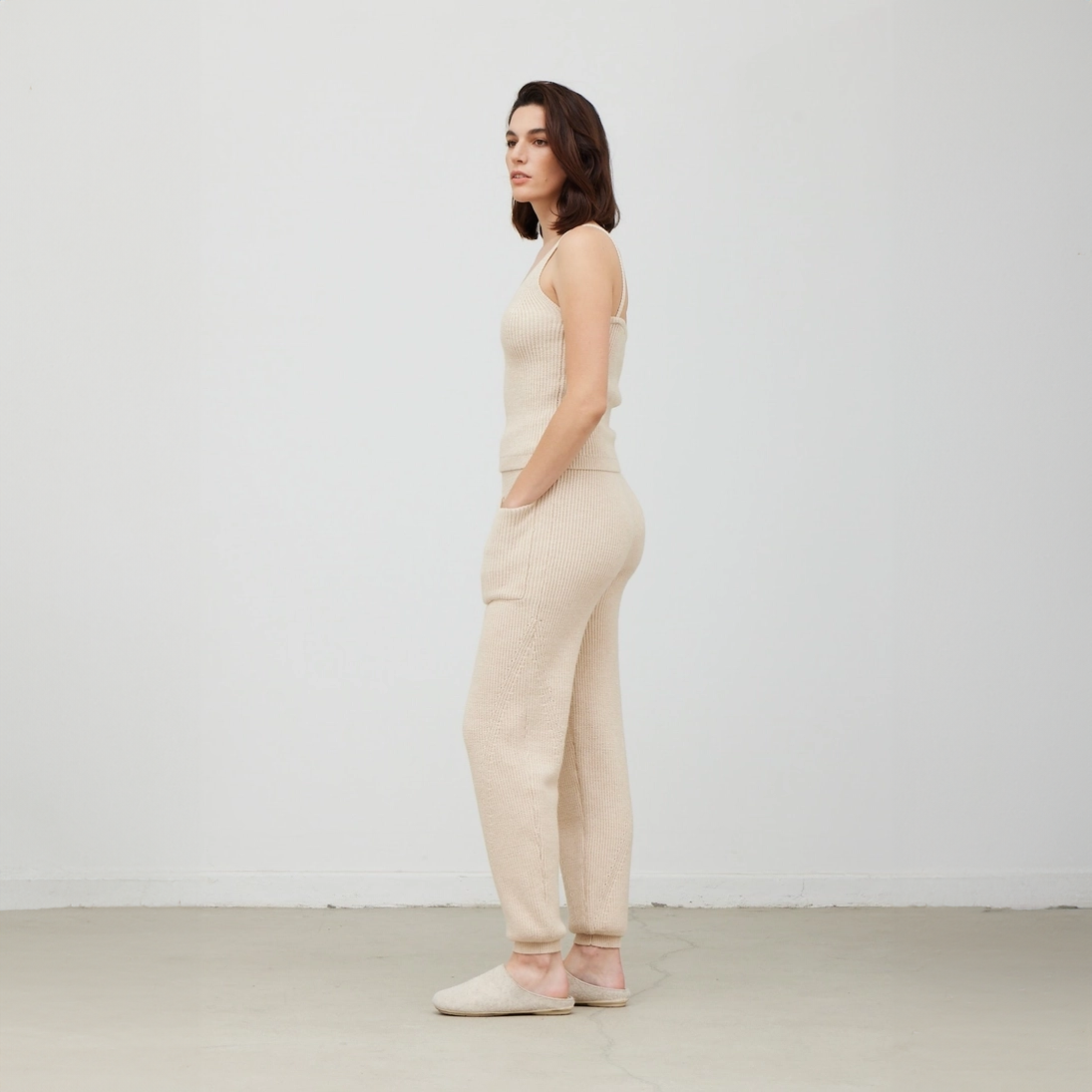 Sweater Cami + Pants Set - Oat