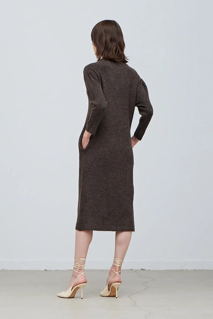 Plain Sweater Midi Dress - Saltern