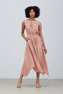 Night Dress With Unbalanced Skirt