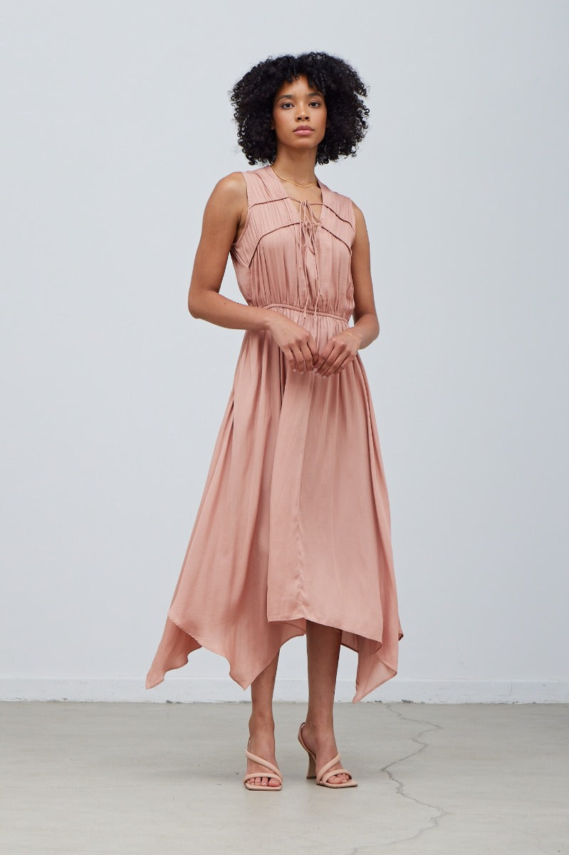 Unbalanced Skirt Midi Dress - Saltern