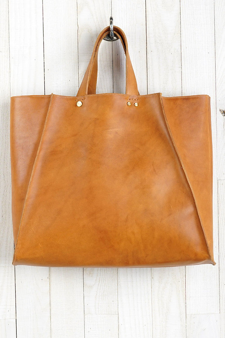 Collapsible Leather Tote - Saltern