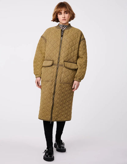 Bernie Quilted Long French Terry Coat - Saltern